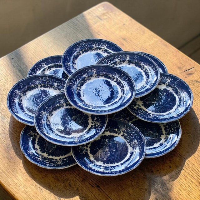 1950s Vintage English Avon Cottage Plates by Enoch Wedgwood Avon, 1950s, Set of 11 For Sale - Image 5 of 8