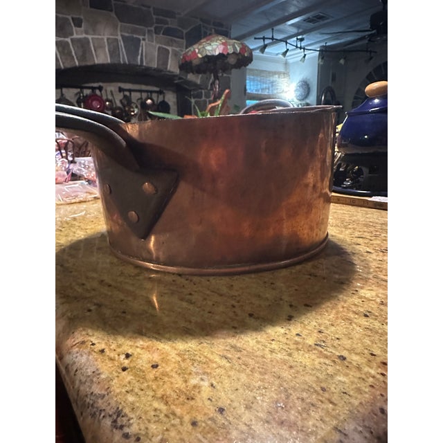 Antique French Copper Pot With Copper Lid. For Sale In Houston - Image 6 of 12