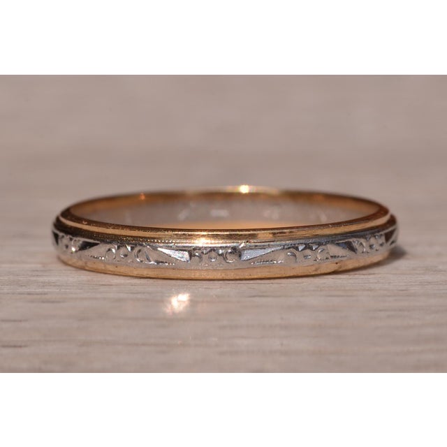 Contemporary The Greenway Road: Antique Palladium and Yellow Gold Band For Sale - Image 3 of 7