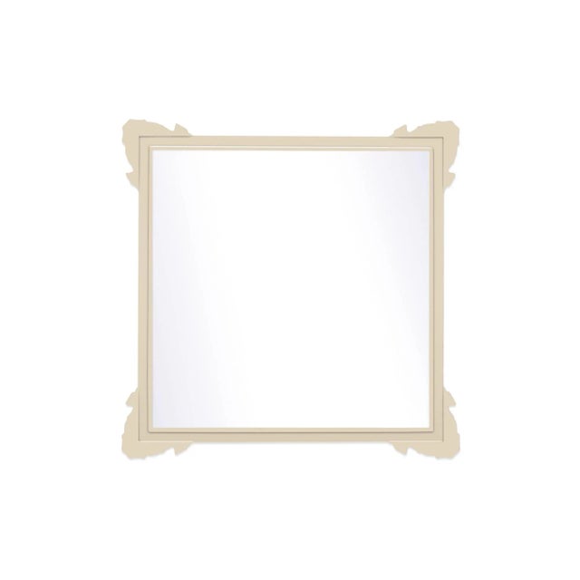 Contemporary Fleur Home Garden District Napoleon Square Mirror in Delaware Putty, 24x24 For Sale - Image 3 of 3