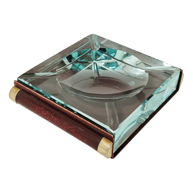 Vintage Crystal Ashtray by Mazareno Gabrielli, 1970s For Sale