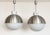 Large Aluminium and White Glass Globe Chandelier from Glashütte Limburg, 1970s, Set of 2 For Sale - Image 14 of 15