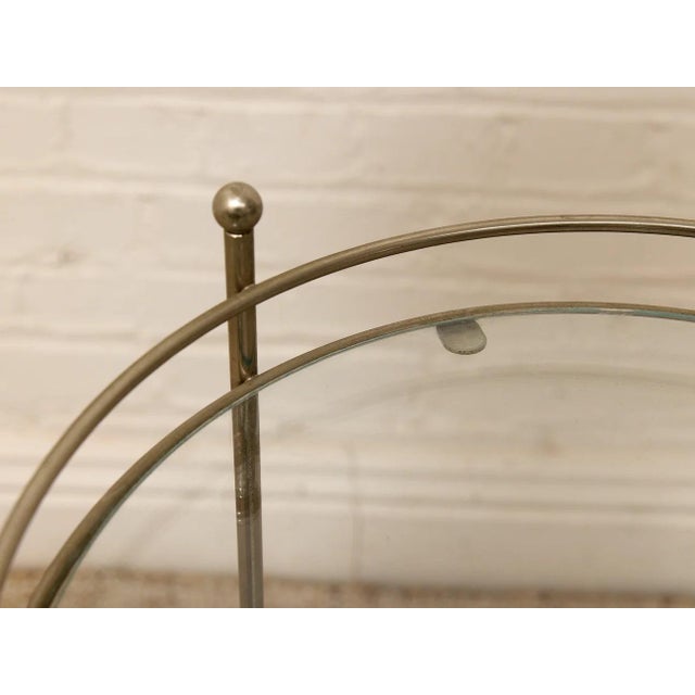 Chrome Vintage Three-Tier Metal & Glass Round Side Table For Sale - Image 8 of 10