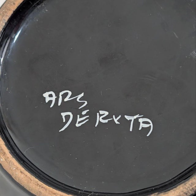 Mid 20th Century Ceramic Vase Black Glazed by Piero Dorazio for Deruta, Italy For Sale - Image 6 of 8