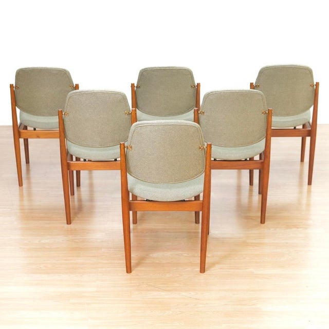 1960s Set of Six Danish Modern Model 203 Dining Chairs Arne Vodder for France & Son For Sale - Image 9 of 15