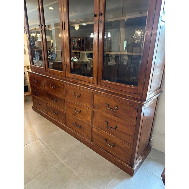 Wood Oak Display Cabinet, 1920 For Sale - Image 7 of 18