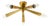 Mid-Century Modern Sputnik Brass Ceiling Lamp with Five Arms, 1950s For Sale