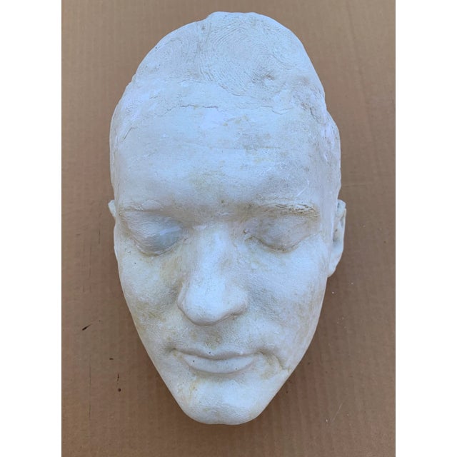 Art Deco Plaster Sculpture of Male Face Life Casting For Sale - Image 4 of 9