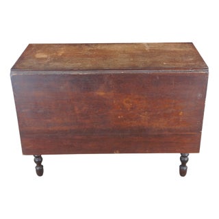 Early 20th Century Antique Early American Style Walnut Drop Leaf Console Dining Table For Sale