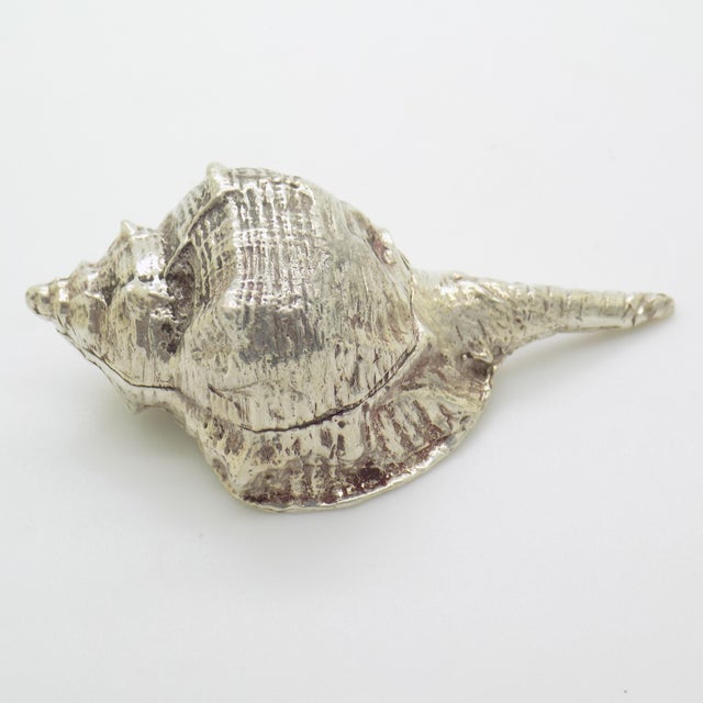 Vintage Italian Genuine Silver 800 Sea Shell Shaped Trinket Box from Florence, 1970s For Sale - Image 13 of 13