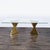 Spiral bar double pedestal base in stainless steel with a brass finish. Beveled glass top. Brand: Willa Arlo Interiors. No...
