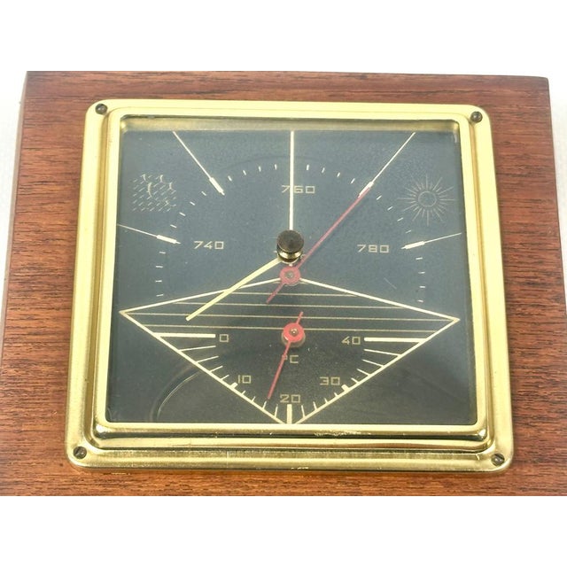 Danish Teak & Brass Weather Station, 1960s For Sale - Image 4 of 6