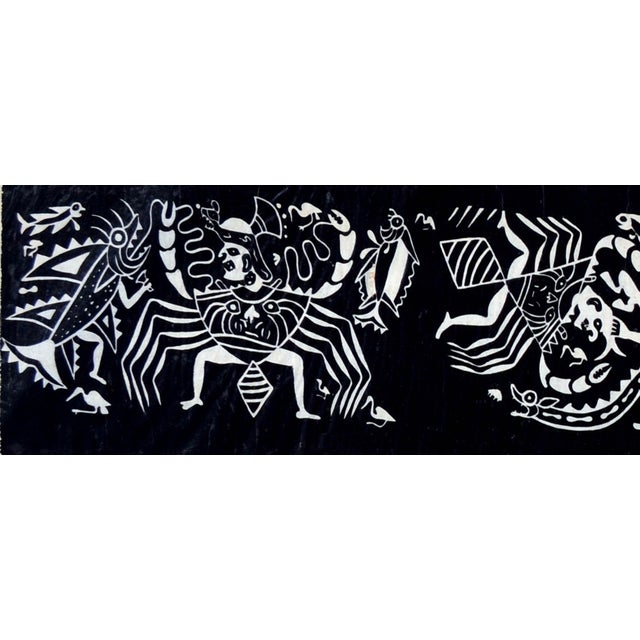 "Rainbow-Man" - Abstracted Mexican Figurative Woodblock Print by Pedro Puesta For Sale - Image 4 of 8