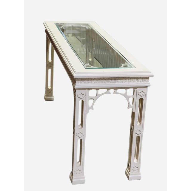 1990s Palm Beach Chinese Chippendale/Pagoda Console Table For Sale - Image 4 of 18