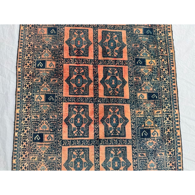 1960s Vintage Afghan Baluch Tribal Runner Rug 3'5 X 8'10 Ft For Sale - Image 5 of 13
