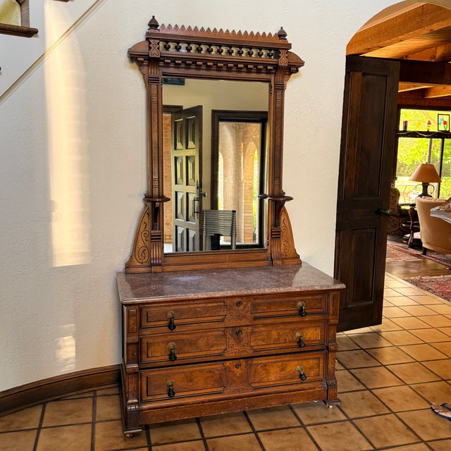 Renaissance Revival Dresser With Mirror Circa 1880 For Sale - Image 13 of 15