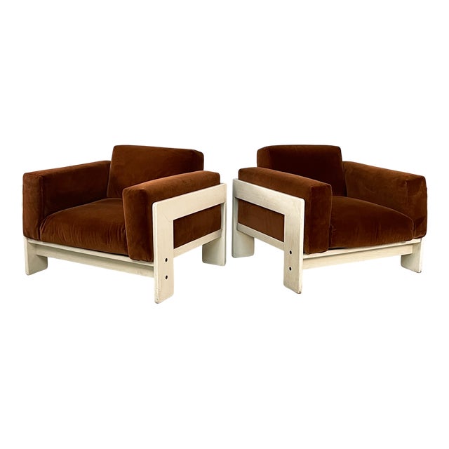 Mid-Century Italian Modern Bastiano Armchairs by Afra and Tobia Scarpa for Gavina, 1960s, Set of 2 For Sale