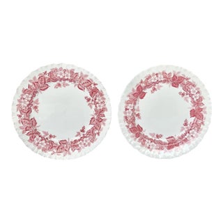 Vintage Wedgwood Bramble of Etruria Pink Salad Plates-a Pair For Sale