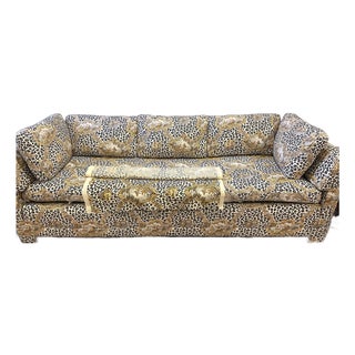 Vintage Brunschwig + Fils Mike Bell Couch With Vintage Original Fabric + 9 Extra Yards New Leopard Print For Sale