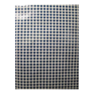 1970s Vintage Blue and White Gingham Wallpaper For Sale