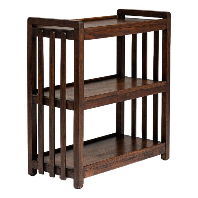 1920-1929 France Rich Walnut Brown Open Walnut Étagère For Sale
