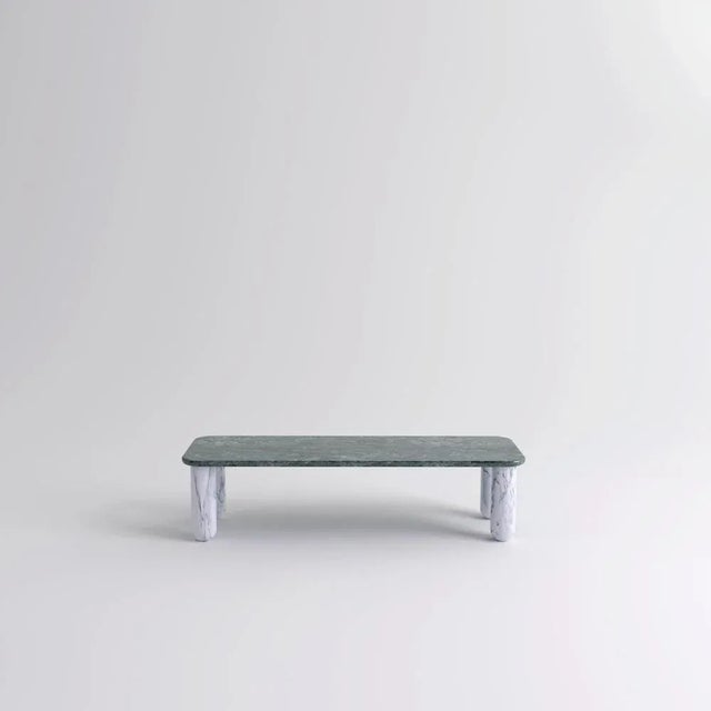Small green and white marble "sunday" coffee table, jean-baptiste souletie dimensions: 50 w x 150 d x 35 h cm materials:...