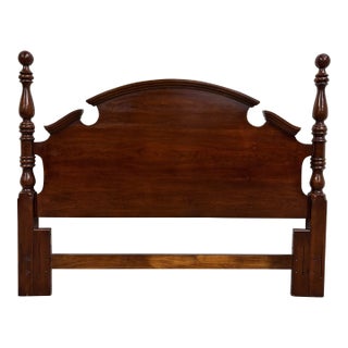 Vintage Thomasville Queen or Full Size Convertible Cannonball Headboard For Sale