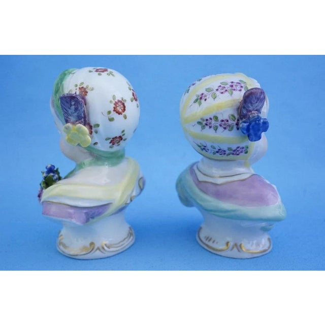 Ceramic 19th Century Porcelain Busts of Girls from the Imperial Manufactory of Vienna, Austria, Set of 2 For Sale - Image 7 of 18