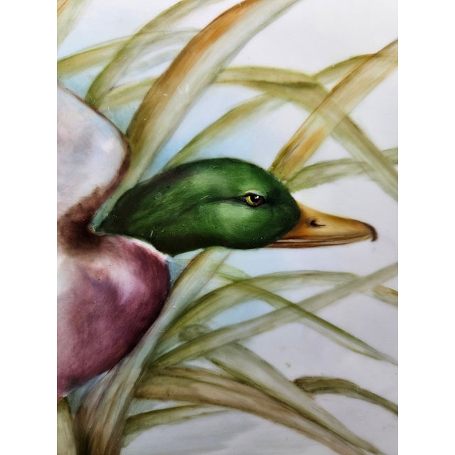 Vintage Mallard Duck Handpainted Scene, 1920's Tile For Sale - Image 4 of 4