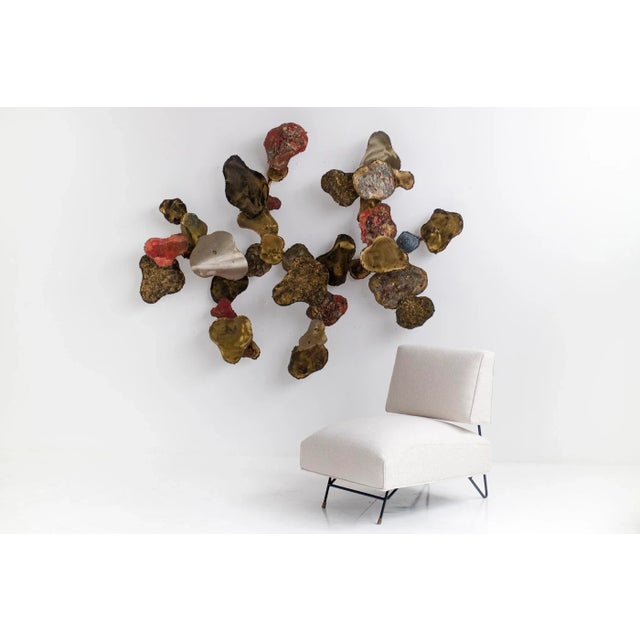 Sculpture composed of hand cut bronze, steel, copper and brass. Made in the 1970s.