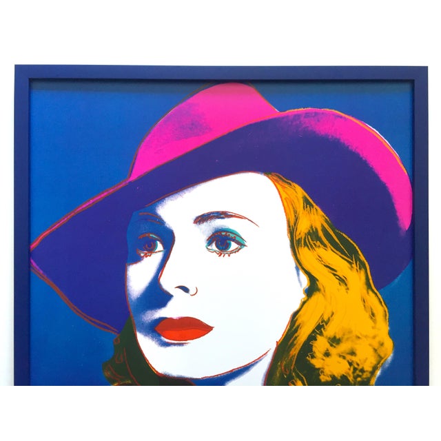 This Andy Warhol Foundation rare vintage 1993 custom framed lithograph print collector's Pop Art poster " Ingrid Bergman :...