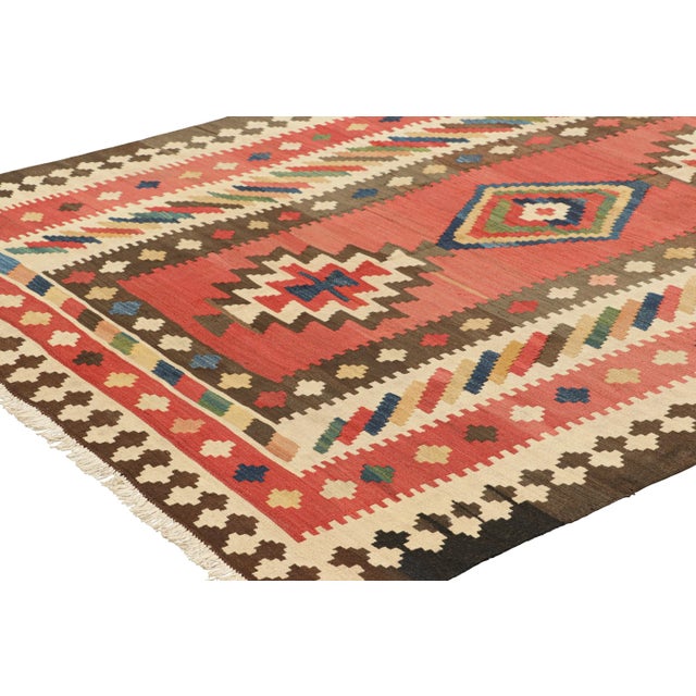 Vintage Kilim Runner in Red With Geometric Medallions, From Rug & Kilim For Sale In New York - Image 6 of 7