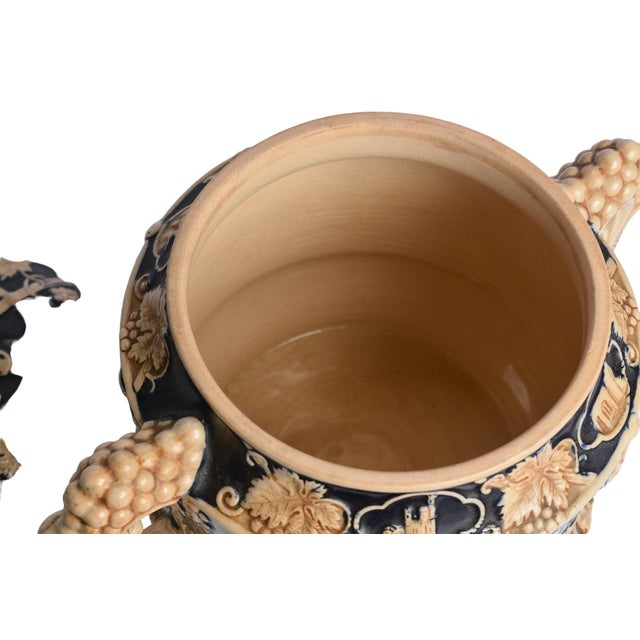 Ceramic Vintage German Castle Stoneware Punchbowl Tureen Set With 5 Mugs - Ww Germany - 6 Pieces For Sale - Image 7 of 12