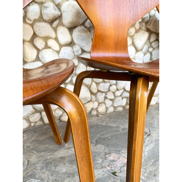 Grand Prix Dining Chairs in Teak by Arne Jacobsen for Fritz Hansen, 1960s, Set of 4 For Sale - Image 15 of 18