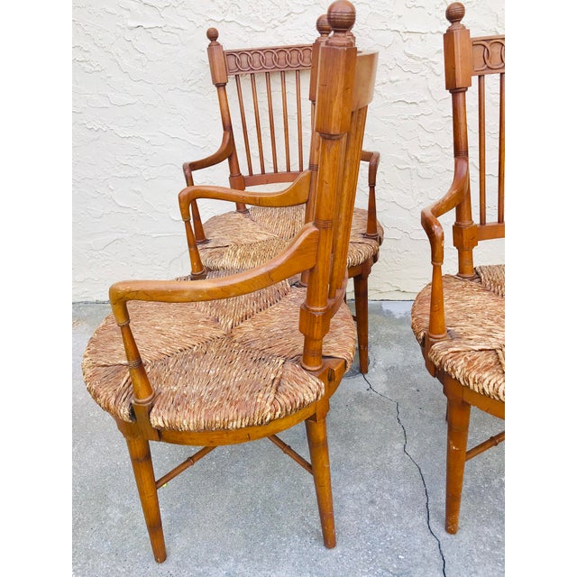 1950s Vintage Tomlinson Dining Chairs- Rush Seat Set of 4 For Sale In West Palm - Image 6 of 10