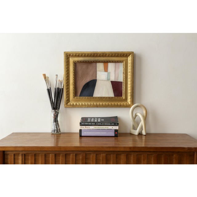 Original Framed Abstract Painting in Antique Gold Frame For Sale - Image 12 of 15
