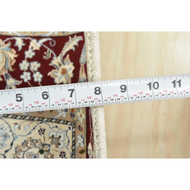 Fine Nain Rug 6’1” X 9’2” White Wool Traditional Hand-Knotted Oriental Carpet For Sale - Image 13 of 15
