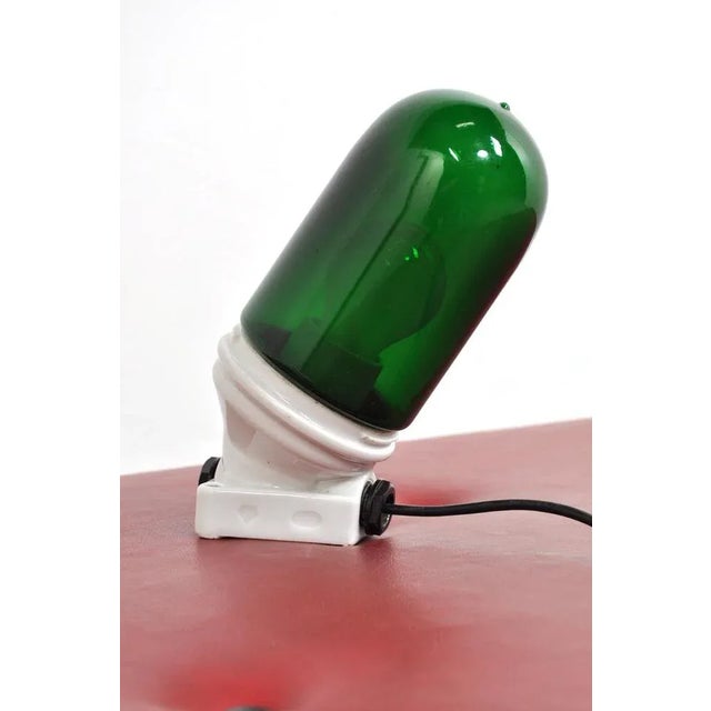 Vintage Porcelain Wall Light in Green, 1960s For Sale - Image 4 of 8