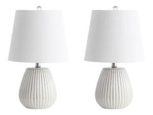 Kate Table Lamp in White - a Pair