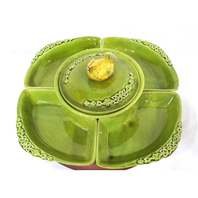 Mid-Century Modern Mid Century Chicken Lazy Susan California Pottery Sever For Sale - Image 3 of 12