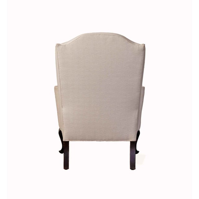 Late 20th Century Upholstered Armchair Queen Ann Style For Sale - Image 5 of 8