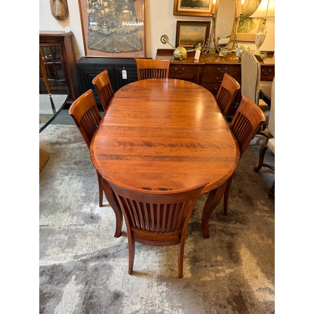 Design Plus Gallery presents a Queen Anne-Style Extension Dining Table and Six Dining Chairs from Dinec. The table is made...