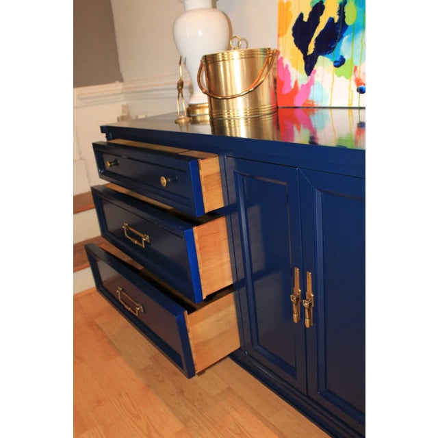 White Furniture Co Navy Blue Lacquered Dresser Chairish