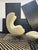 1970s Egg Swivel Armchair in Ivory White Leather and Metal. 1970s, Set of 2 For Sale - Image 5 of 6