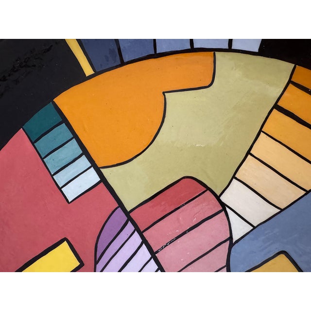 Late 20th Century Vintage Post-Modern Abstract Ceramic Memphis Charger Platter For Sale - Image 5 of 7