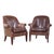 Baker Furniture Brown Leather Barrel Club Lounge Chairs Each lounge chair measures: 33 wide x 33 deep x 37 high, with a...