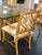 Coastal Vintage McGuire Style Hexagonal Glass Top Dining Set—Set of Seven For Sale - Image 3 of 5