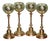 Brass Finish an Glass Candleholders, Set of 4 For Sale