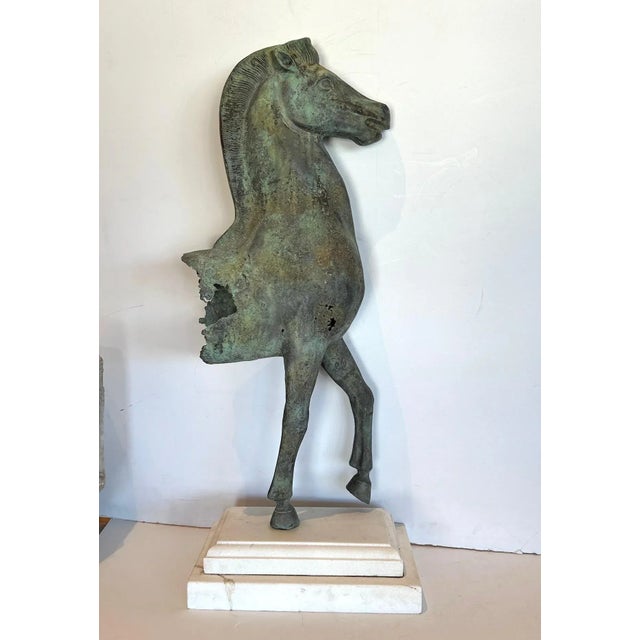 Verdigris Verdigris Bronze Horse Fragment For Sale - Image 8 of 9