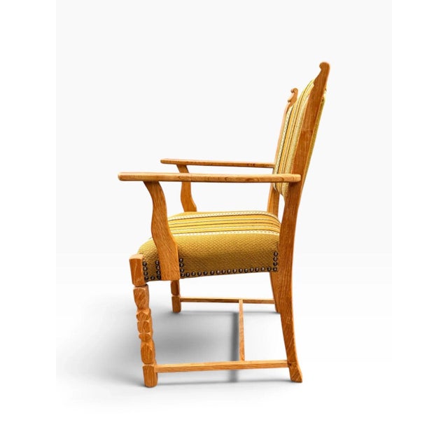 Set of Seven Danish Oak Dining Chairs by Henning Kjærnulf For Sale - Image 12 of 17